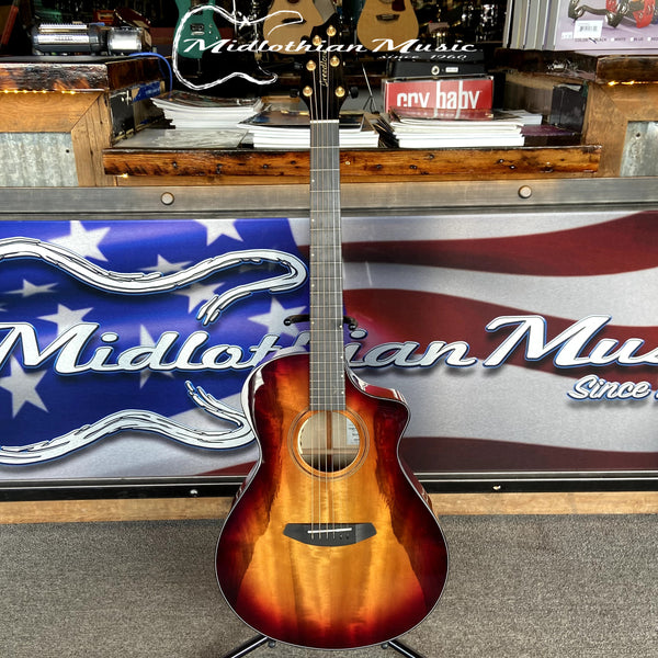 Breedlove - Oregon Concert Old Fashioned CE - Acoustic/Electric Guitar - Myrtlewood Orange/Red Gloss Finish