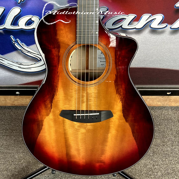 Breedlove - Oregon Concert Old Fashioned CE - Acoustic/Electric Guitar - Myrtlewood Orange/Red Gloss Finish