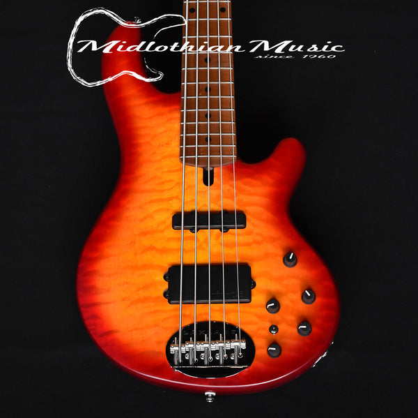 Lakland Skyline 55-02 Deluxe Bass Guitar - Satin Cherryburst (210911528) w/FREE GATOR GIG BAG