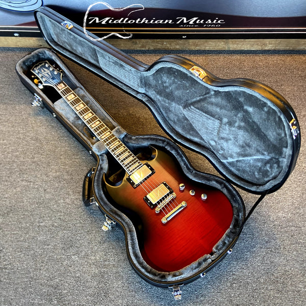 Epiphone SG Prophecy (w/Fishman Pickups) - Electric Guitar - Red Tiger Burst Satin Finish w/Case USED