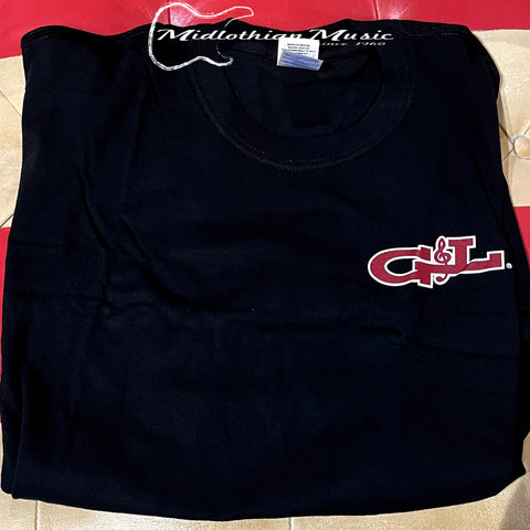 G&L Guitars - Black T-Shirt w/Logo & Print - XL