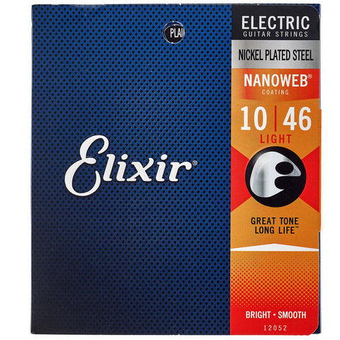 Elixir - Electric Guitar String - 10-46 Nanoweb Light (12052) (1 Pack)
