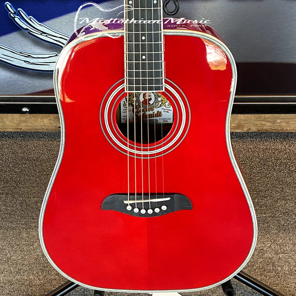 Oscar Schmidt - OG1TR-A 3/4 Size - Dreadnought Acoustic Guitar - Red Gloss
