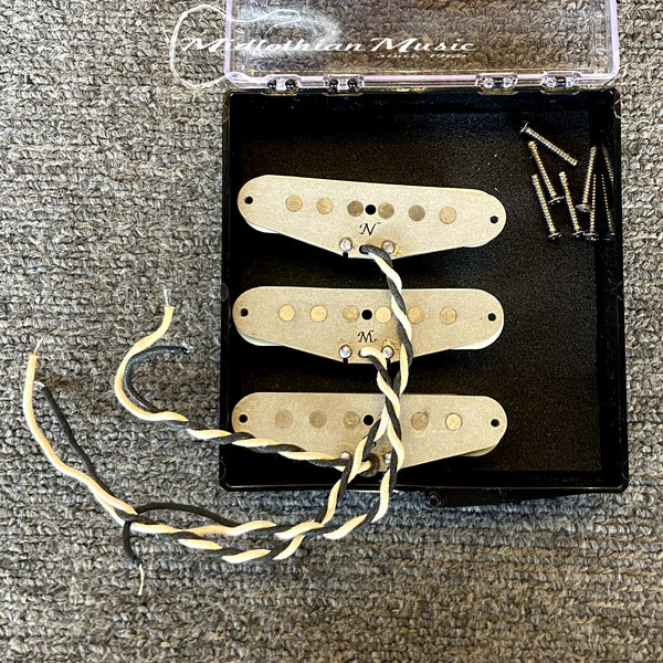 Single Coil Pickup Set (Neck, Middle, Bridge) (6Ohms) w/White Covers USED
