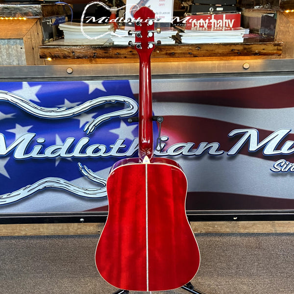 Oscar Schmidt - OG1TR-A 3/4 Size - Dreadnought Acoustic Guitar - Red Gloss