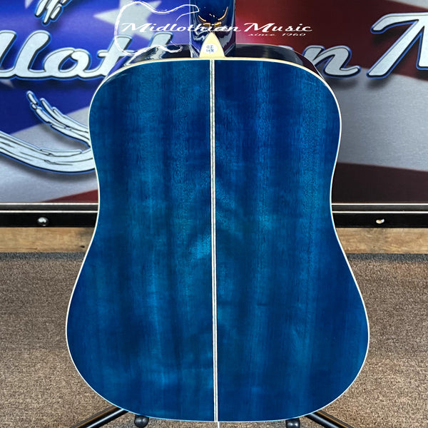 Oscar Schmidt - OG1TBL-A 3/4 Size - Dreadnought Acoustic Guitar - Transparent Blue Gloss Finish