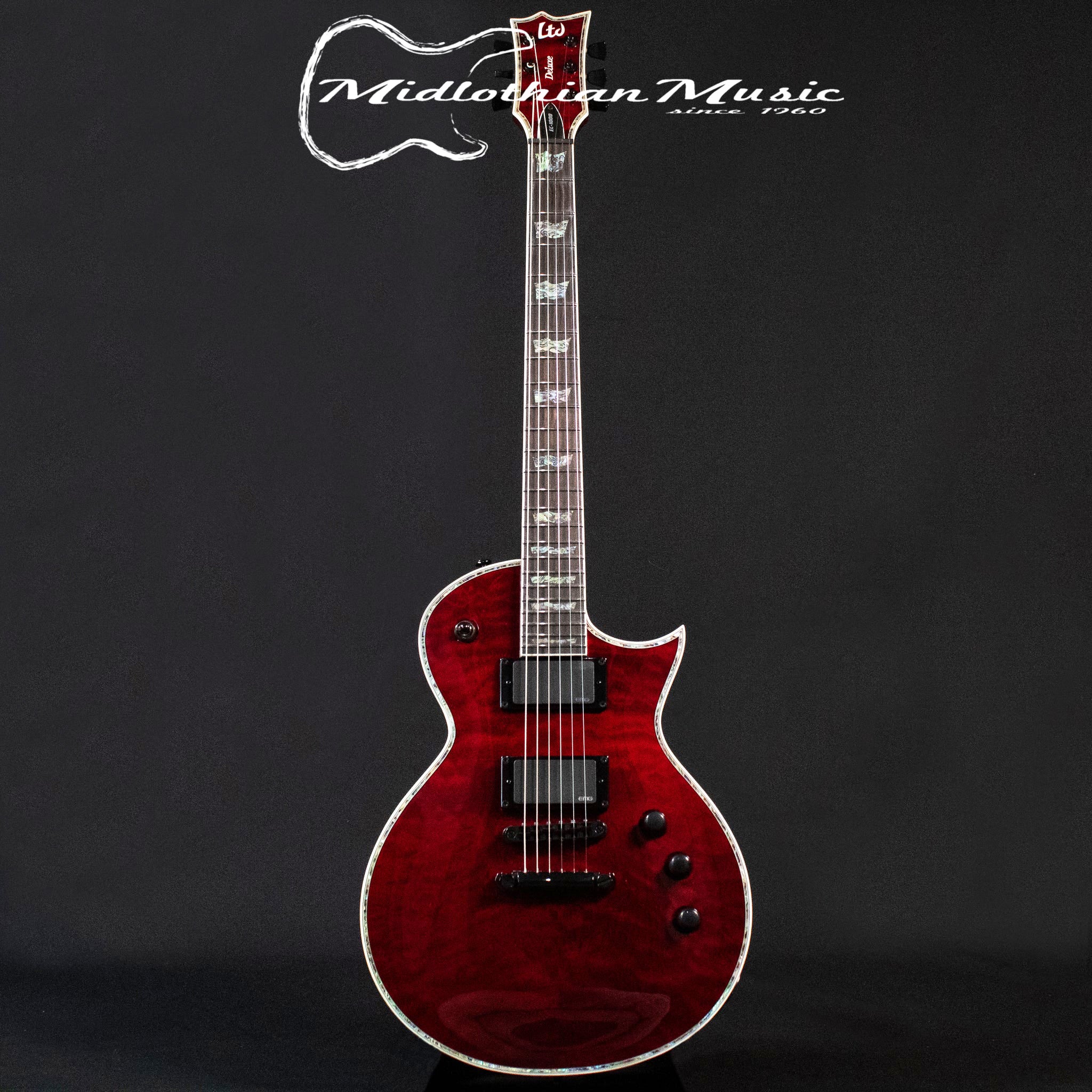 ESP LTD EC-1000 Electric Guitar - Transparent Black Cherry Gloss Finish - DISCOUNTED!