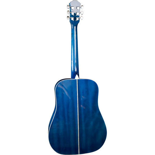 Oscar Schmidt - OG1TBL-A 3/4 Size - Dreadnought Acoustic Guitar - Transparent Blue Gloss Finish