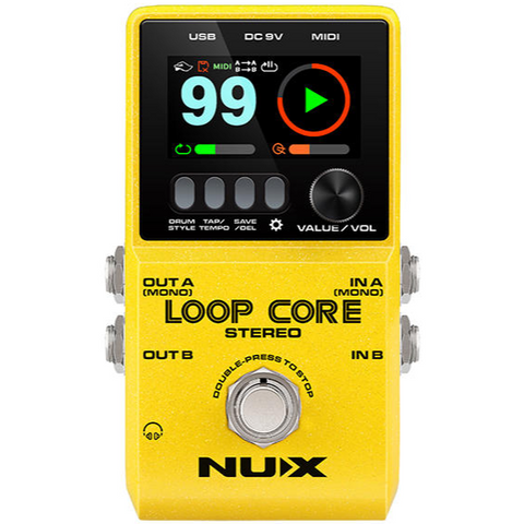 NUX - Loop Core Stereo Guitar Looper Pedal - Stereo Audio, MIDI Control, Cab Simulation & More!