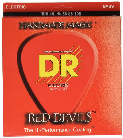 DR Strings - RDB-45 - Red Devils - 4-String Bass -  Medium 45-105 - Long Scale (1 Pack)