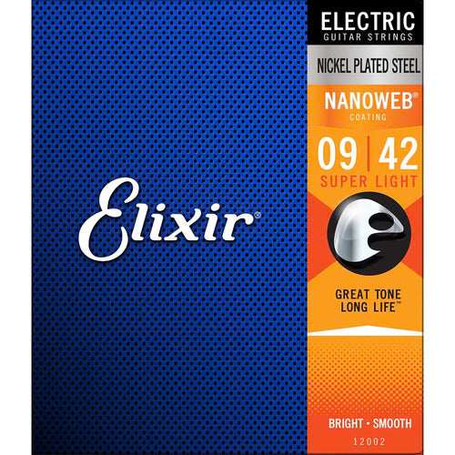 Elixir - Electric Guitar String - 9-42 Nanoweb Super Light (12002) (1 Pack)