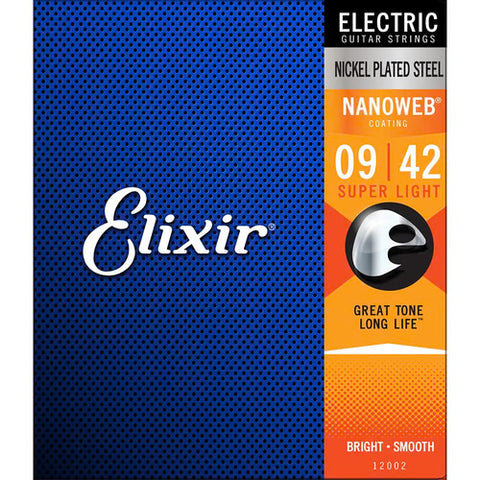 Elixir - Electric Guitar String - 9-42 Nanoweb Super Light (12002) (1 Pack)
