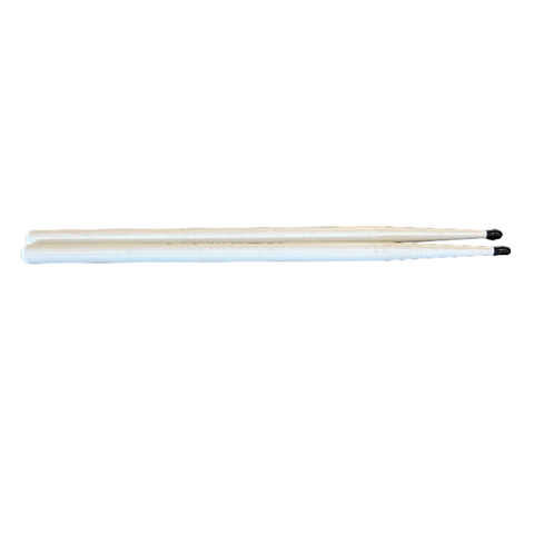 Hot Sticks - White Finish - Solid Hickory USA (2B) w/Nylon Tip (1 Pair)