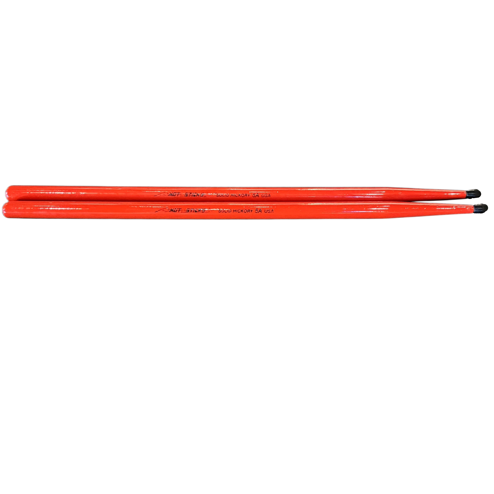 Hot Sticks - Red Finish - Solid Hickory USA (5A) w/Nylon Tip (1 Pair)