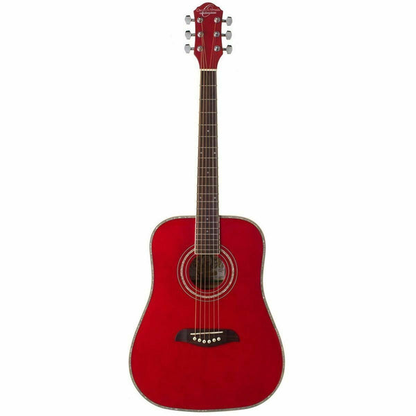 Oscar Schmidt - OG1TR-A 3/4 Size - Dreadnought Acoustic Guitar - Red Gloss