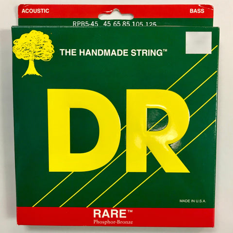 DR RARE - Acoustic Bass Strings - 5-String Set - 45-125 Phosphor Bronze/Round Core (RPB5-45)