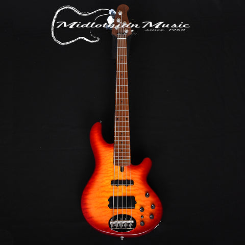 Lakland Skyline 55-02 Deluxe Bass Guitar (WITH FREE HARDSHELL CASE) - Satin Cherryburst (210911528)