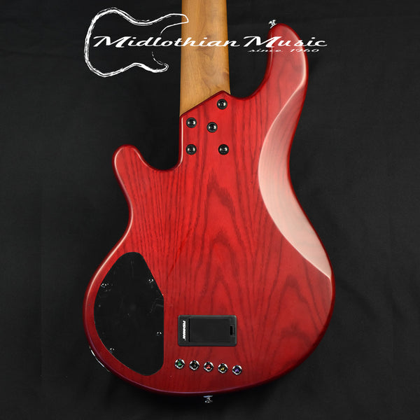 Lakland Skyline 55-02 Deluxe 5-String Bass (WITH FREE HARDSHELL CASE) - Quilted Satin Cherry Sunburst (210911284)
