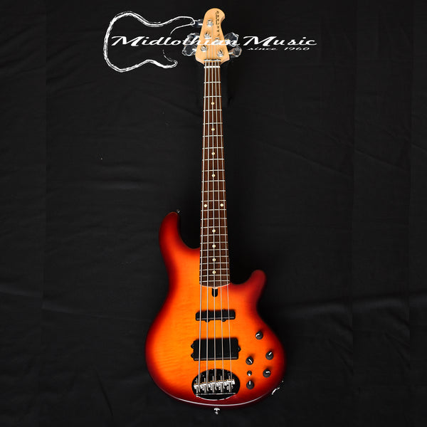Lakland Skyline 55-02 Deluxe 5-String Bass (WITH FREE HARDSHELL CASE) - Satin Honey Burst Finish (180501191)
