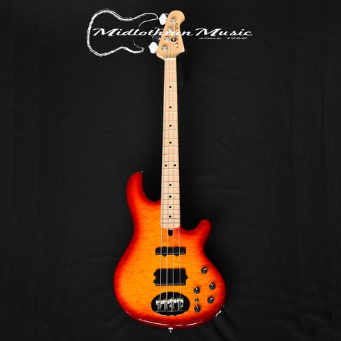 Lakland Skyline 44-02 (WITH FREE HARDSHELL CASE) - 4-String Deluxe Bass Guitar - Cherry Burst Gloss Finish (210619389) @9lbs